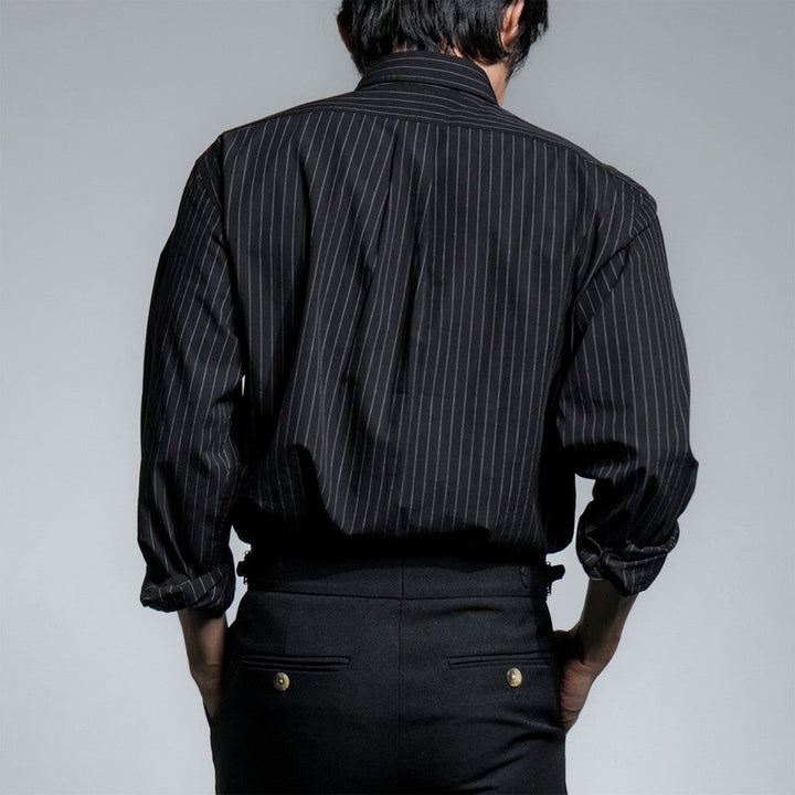 era-won Premium Quality เสื้อเชิ้ต คอปก Dress shirt  แขนยาว สี Black era-won