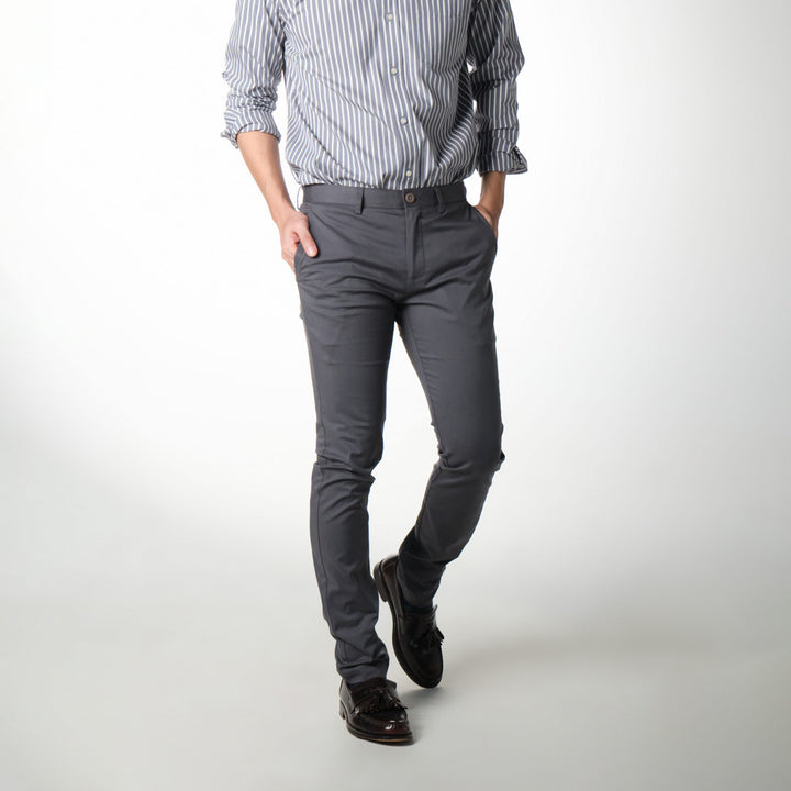 era-won กางเกงสแลคขายาว Workday Lightweight ทรง Super Skinny สี Grey 