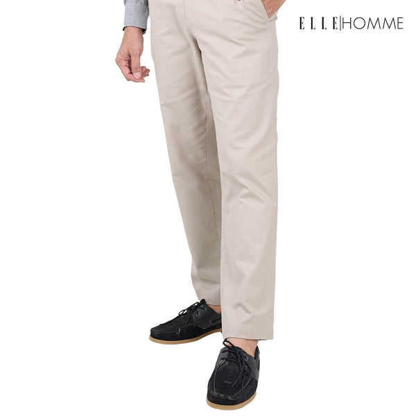 ELLE HOMME | กางเกงขายาวชิโน่ ทรงสลิมฟิต เนื้อผ้า Cotton 100% ใส่สบาย ระบายอากาศได้ดี | W8L274 ICCSHOPPING
