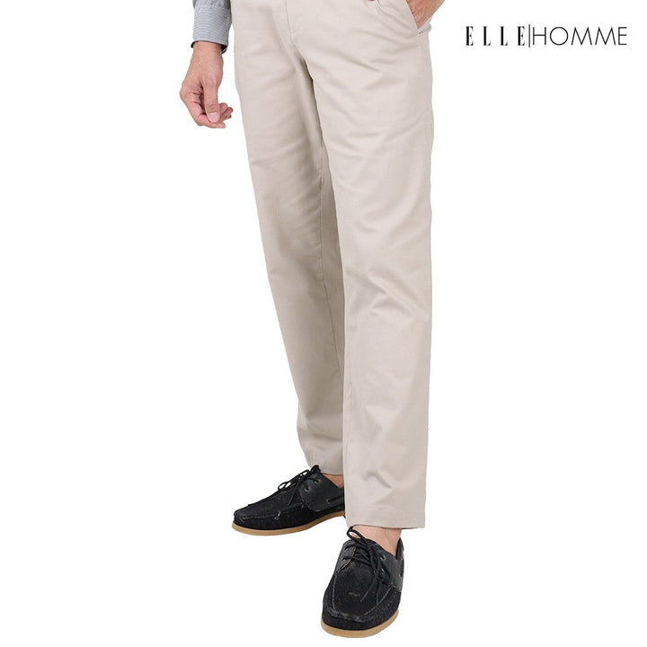 ELLE HOMME | กางเกงขายาวชิโน่ ทรงสลิมฟิต เนื้อผ้า Cotton 100% ใส่สบาย ระบายอากาศได้ดี | W8L274 ICCSHOPPING