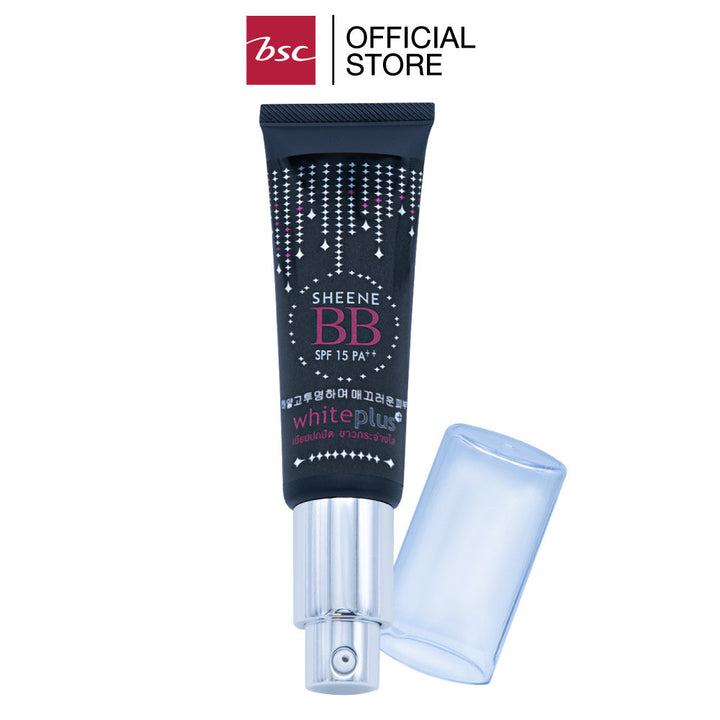 [ แพค 3 ชิ้น ] SHEENE WHITE PLUS BB CREAM ครีมปรับสภาพผิวหน้าที่รวมเอาเมคอัพเบส ครีมรองพื้น กันแดด และสารบำรุง ICCSHOPPING