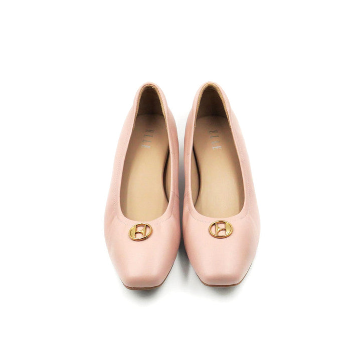 ELLE SHOES รองเท้าหุ้มส้นหัวมน ส้นสูง 1 นิ้ว หนังแกะแท้ มีให้เลือก 3 สี รุ่น ELBL001 ICCSHOPPING
