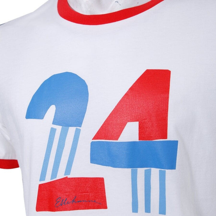 ELLE HOMME เสื้อยืดคอกลม แขนสั้น ผ้า Cotton สกรีนลายกราฟฟิค สีแดง รุ่น-W8K915 ICCSHOPPING