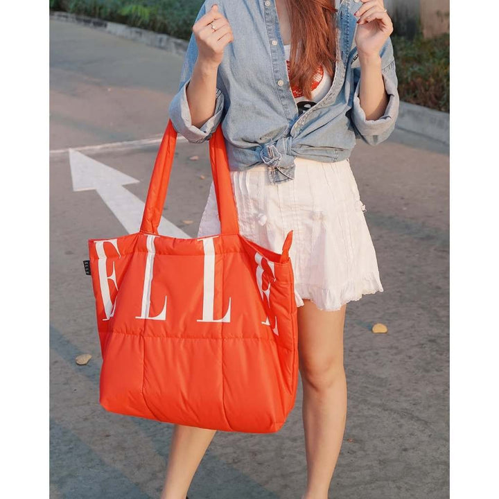 ELLE กระเป๋าผ้า TOTE BAG Puffy Marshmallow ใบใหญ่ มีให้เลือก 5 สี Collection  รุุ่น EWG002 Elle
