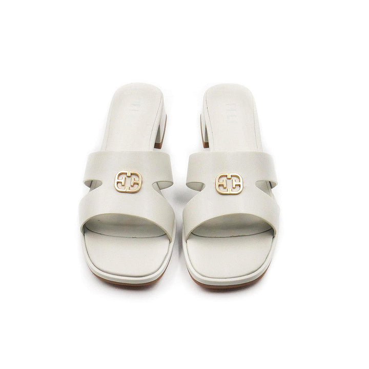 ELLE SHOES  รองเท้าแบบสวม- SANDELS  ส้น 1.5 นิ้ว แต่งโลโก้สีทอง มีให้เลือก 3 สี รุ่น- ELSM001 ICCSHOPPING