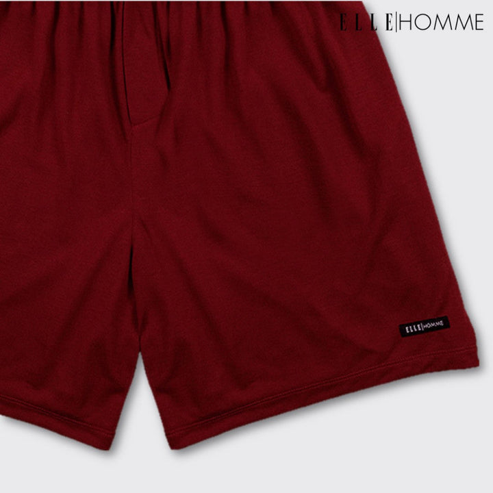 ELLE HOMME กางเกงขาสั้น ผ้าสปัน โพลีเอสเตอร์ ระบายอากาศได้ดี นุ่มสบาย สีพื้นมีให้เลือก 4 สี KPH1912 ICCSHOPPING