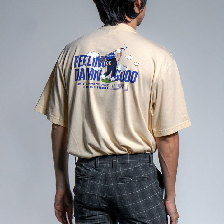 era-won เสื้อยืด T-SHIRT OVERSIZE ART TOY สี BEIGE (คอชั้นเดียว) ICCSHOPPING