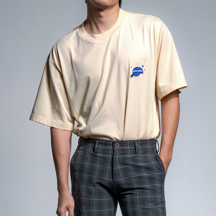 era-won เสื้อยืด T-SHIRT OVERSIZE ART TOY สี BEIGE (คอชั้นเดียว) ICCSHOPPING