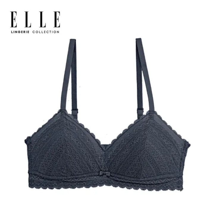 ELLE Lingerie Padded bra ยกทรงรูปแบบเต้าสามเหลี่ยมไม่มีโครงตกแต่งผ้าลูกไม้ - LB6735 ICCSHOPPING