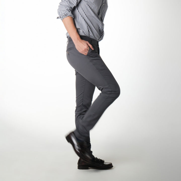 era-won กางเกงสแลคขายาว Workday Lightweight ทรง Super Skinny สี Grey 