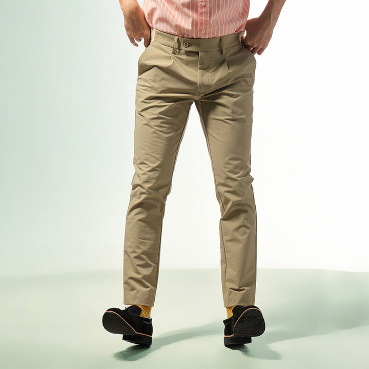 era-won กางเกงขายาว เอวยางยืด รุ่น GOLF FABRIC PANTS (065V9) สี Khaki 