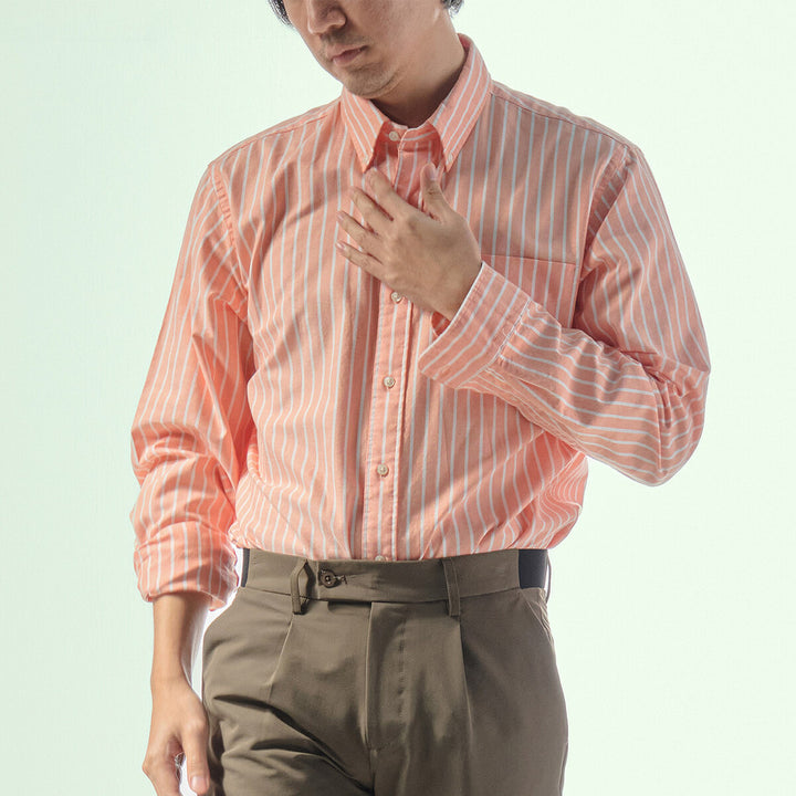 era-won Premium Quality เสื้อเชิ้ต คอปก Dress shirt Regular Shirt แขนยาว สี Orange 