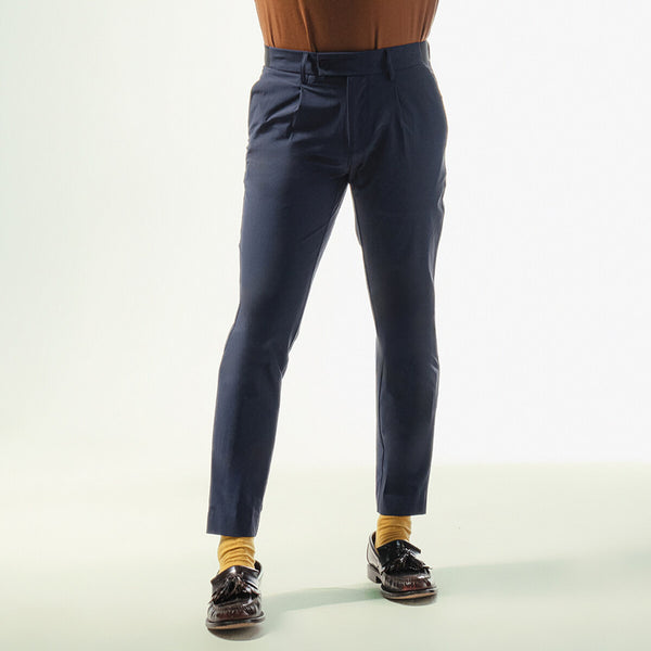 era-won กางเกงขายาว เอวยางยืด รุ่น GOLF FABRIC PANTS (065V9) สี Dark Navy 