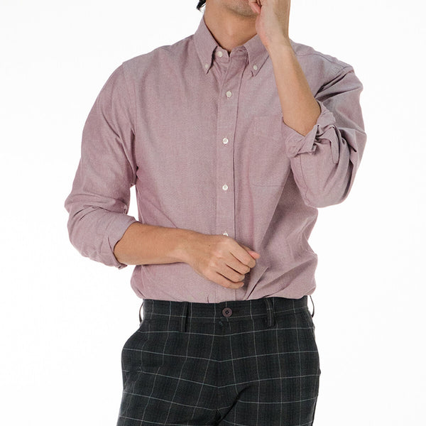 era-won เสื้อเชิ้ต รุ่น Oxford shirt Mercerizing สี Maroon 2024 