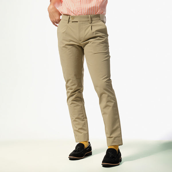 era-won กางเกงขายาว เอวยางยืด รุ่น GOLF FABRIC PANTS (065V9) สี Khaki 