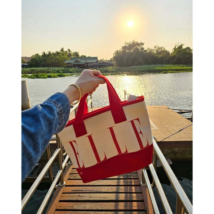 ELLE  TOTE BAG LOVE COLOR กระเป๋า ผ้าแคนวาส มีให้เลือก 4 สี  รุ่น EWG001824 Elle