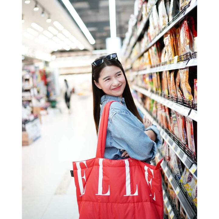 ELLE กระเป๋าผ้า TOTE BAG Puffy Marshmallow ใบใหญ่ มีให้เลือก 5 สี Collection  รุุ่น EWG002 Elle