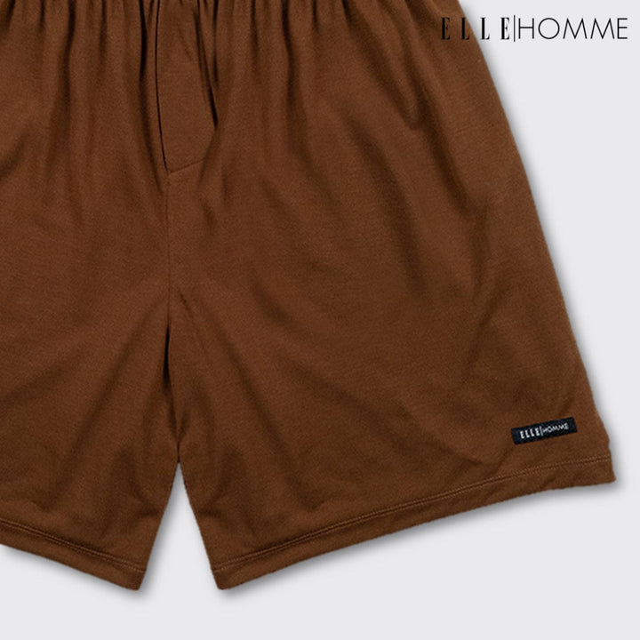 ELLE HOMME กางเกงขาสั้น ผ้าสปัน โพลีเอสเตอร์ ระบายอากาศได้ดี นุ่มสบาย สีพื้นมีให้เลือก 4 สี KPH1912 ICCSHOPPING