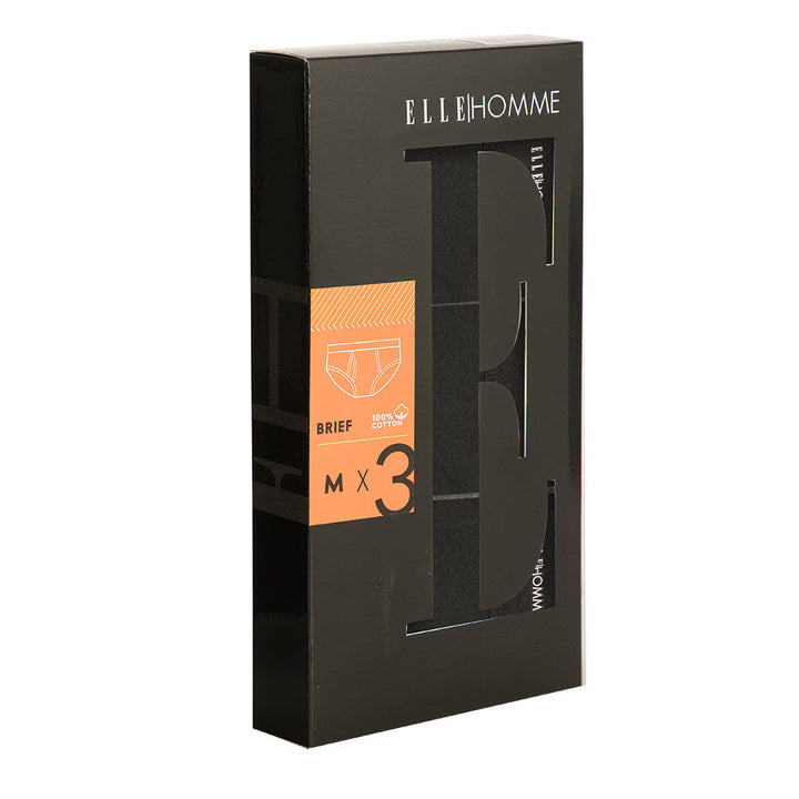 ELLE HOMME กางเกงใน ทรง BRIEF ขอบยาง SPANDEX ทอ LOGO ELLE PACK 3 ชิ้น มีให้เลิอก 4 สี รุ่น KUB2001 ICCSHOPPING