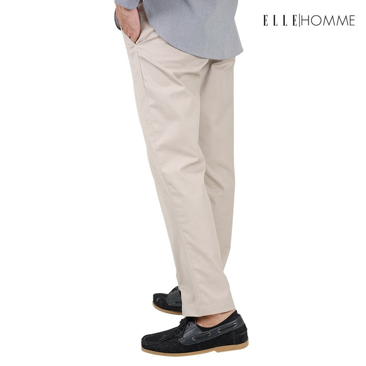 ELLE HOMME | กางเกงขายาวชิโน่ ทรงสลิมฟิต เนื้อผ้า Cotton 100% ใส่สบาย ระบายอากาศได้ดี | W8L274 ICCSHOPPING