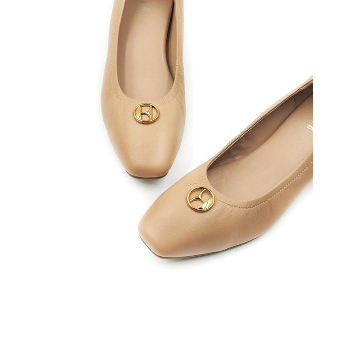 ELLE SHOES รองเท้าหุ้มส้นหัวมน ส้นสูง 1 นิ้ว หนังแกะแท้ มีให้เลือก 3 สี รุ่น ELBL001 ICCSHOPPING