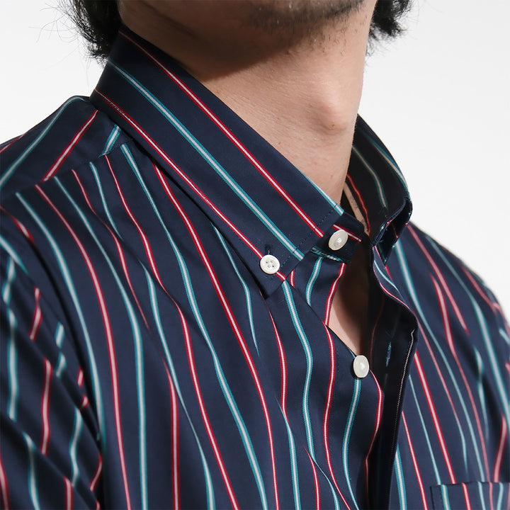 era-won Premium Quality เสื้อเชิ้ต คอปก Dress shirt Regular Shirt แขนยาว สี Disco Blue 