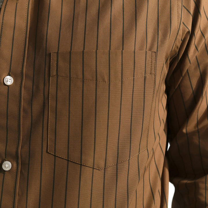era-won Premium Quality เสื้อเชิ้ต คอปก Dress shirt Regular Shirt แขนยาว สี Snatch Brown era-won