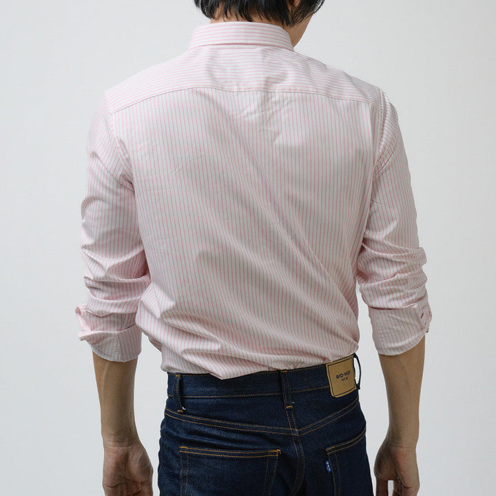 era-won เสื้อเชิ้ต ทรงปกติ แขนยาว รุ่น Dress Shirt Striped สี AlasKa Pink era-won