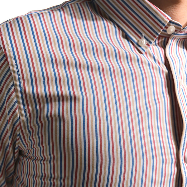 era-won Premium Quality เสื้อเชิ้ต คอปก Dress shirt Regular Shirt แขนยาว สี Stripe Rose 