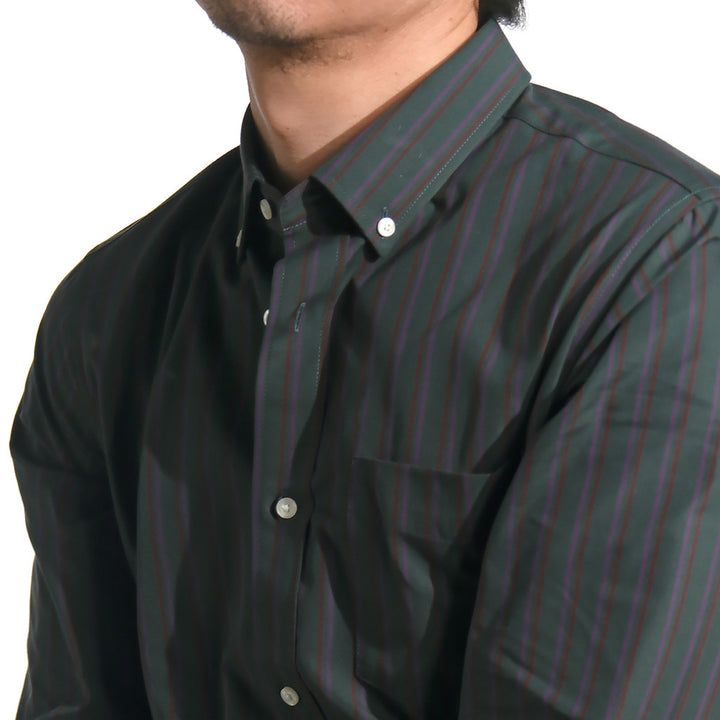 era-won Premium Quality เสื้อเชิ้ต คอปก Dress shirt Regular Shirt แขนยาว สี One Way Dark 