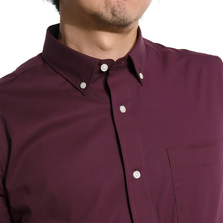 era-won Premium Quality เสื้อเชิ้ต คอปก Dress shirt Regular Shirt แขนยาว สี Maroon 5 