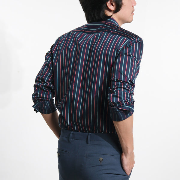era-won Premium Quality เสื้อเชิ้ต คอปก Dress shirt Regular Shirt แขนยาว สี Disco Blue 