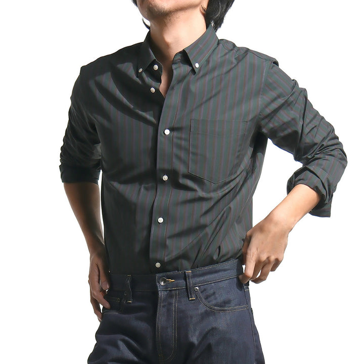 era-won Premium Quality เสื้อเชิ้ต คอปก Dress shirt Regular Shirt แขนยาว สี One Way Dark 