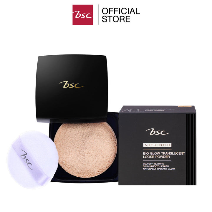 BSC AUTHENTIQ BIO GLOW TRANSLUCENT LOOSE POWDER บีเอสซี ออเธนทิค ไบโอ โกลว์ ทรานสลูเซนท์ ลูซ พาวเดอร์ แป้งฝุ่น ICCSHOPPING
