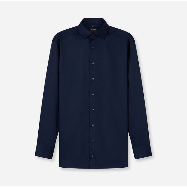 OLYMP LUXOR เสื้อเชิ้ตผู้ชายแขนยาว ทรงพอดีตัว สีกรมท่า รีดง่าย ยับยาก  (04P2NV) WINT25