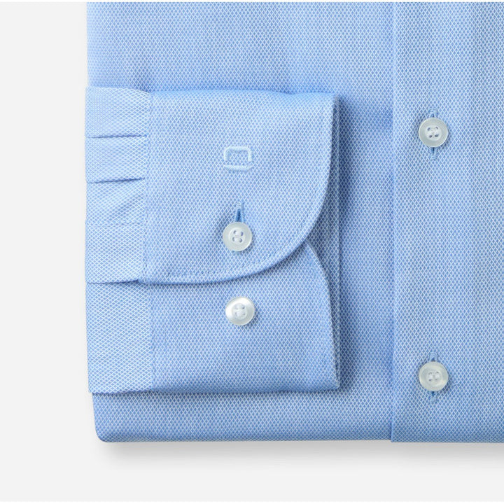 OLYMP Level five Shirt เสื้อเชิ้ตผู้ชายแขนยาว ทรงพอดีตัว สีฟ้า ยืดหยุ่นได้ดี (03T1DB) WINT25 ICCSHOPPING