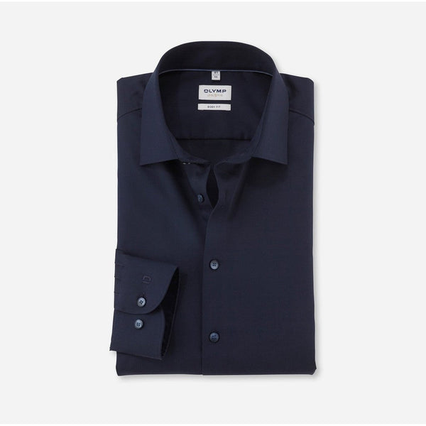 OLYMP Level five Shirt เสื้อเชิ้ตผู้ชายแขนยาว ทรงพอดีตัว สีกรมท่า ยืดหยุ่นได้ดี (02P3NV) WINT25