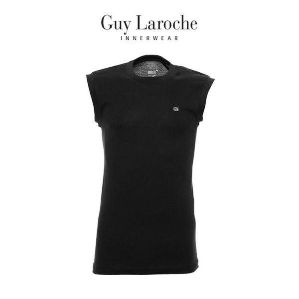 Guy Laroche เสื้อแขนกุดคอกลมสีดำ USA Cotton 100%  รุ่น (JVR2423R6BL)