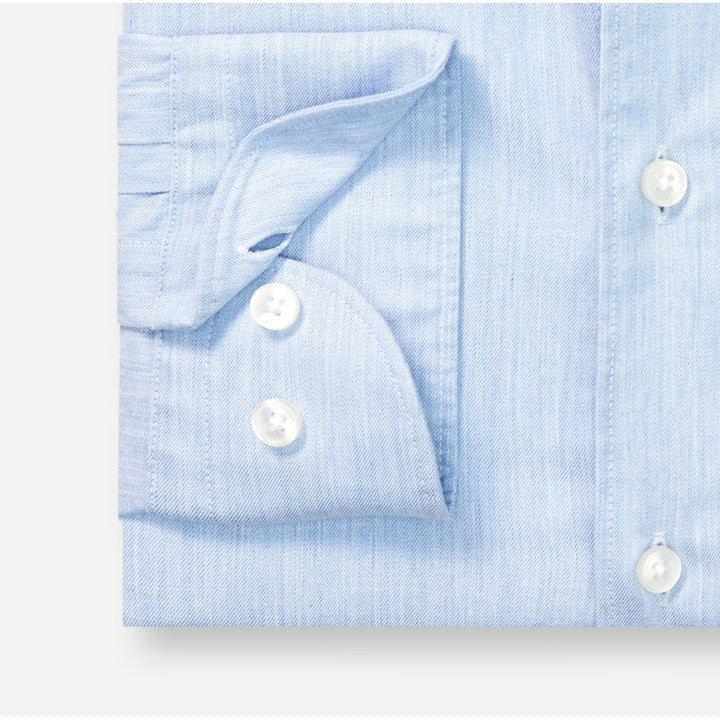 OLYMP Level five Shirt เสื้อเชิ้ตผู้ชายแขนยาว ทรงพอดีตัว สีฟ้า ยื่นหยุ่นได้ดี รีดง่าย (10T4BU) WINT25 ICCSHOPPING