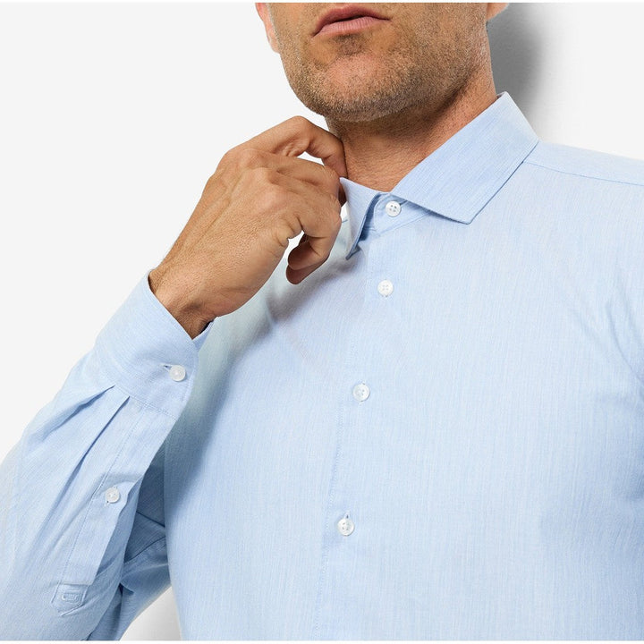 OLYMP Level five Shirt เสื้อเชิ้ตผู้ชายแขนยาว ทรงพอดีตัว สีฟ้า ยื่นหยุ่นได้ดี รีดง่าย (10S3BU) WINT25 ICCSHOPPING