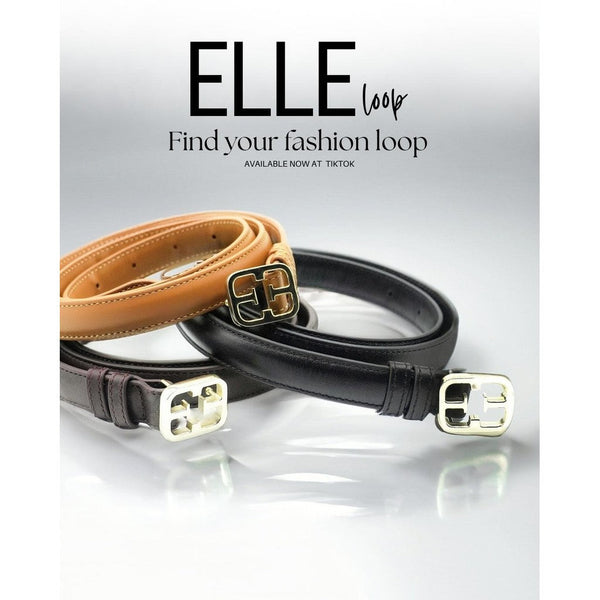 ELLE LOOP BELT   เข็มขัดหนังแท้ผู้หญิง มีให้เลือก 3 สี WW4X001R25 ICCSHOPPING