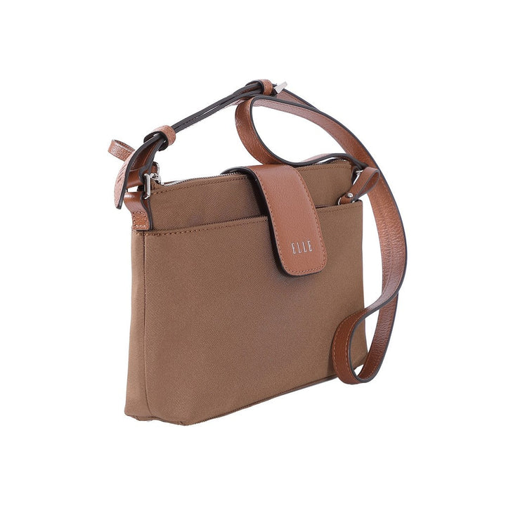 ELLE กระเป๋าสะพาย ผ้าไนล่อน trim หนังแท้ 100% มี 2 สี รุ่นWEHC001W25 ICCSHOPPING