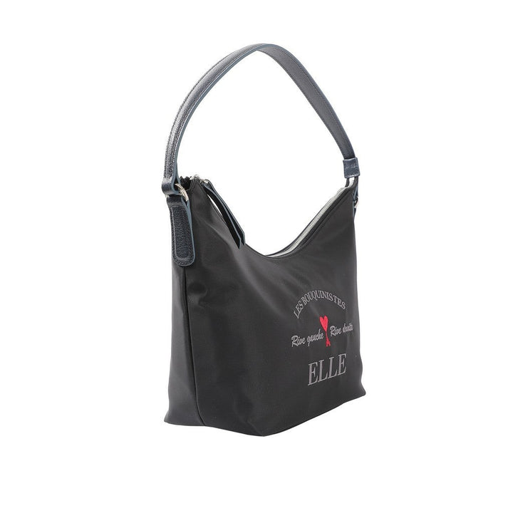 ELLE กระเป๋าสะพาย รุ่น PARIS STORY ทรง HOBO ( LARGE) ผ้าไนลอนสีดำ EWH821 ICCSHOPPING