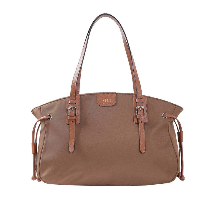 ELLE TOTE BAG ( LARGE ) กระเป๋าสะพาย ผ้าไนลอน Trim หนังแท้ 100% รุ่น MILITATY มี 2 สี WEH7424W25 ICCSHOPPING
