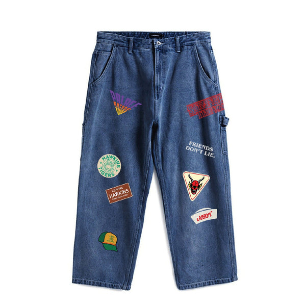 era-won กางเกงยีนส์ รุ่น DENIM CARPENTER X STRANGER THINGS สี Dark Wash-Draft