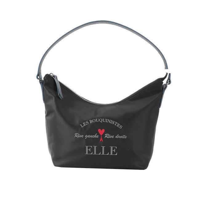 ELLE กระเป๋าสะพาย รุ่น PARIS STORY ทรง HOBO ( LARGE) ผ้าไนลอนสีดำ EWH821 ICCSHOPPING