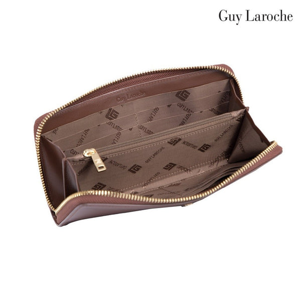 Guy Laroche กระเป๋าสตางค์ผู้หญิง ซิปรอบยาว สีน้ำตาล รุ่น AGP1054ZW6BRL ICCSHOPPING