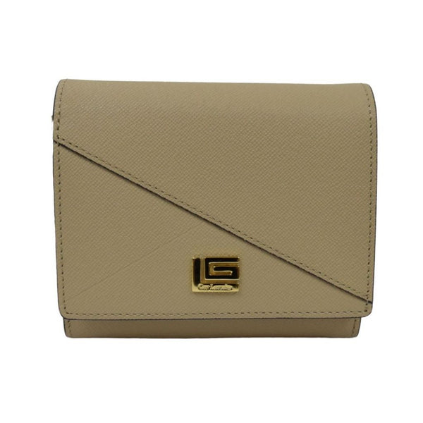 Guy Laroche กระเป๋าสตางค์หนังอัดลายแข็ง แบบ 2 พับสั้น + ใส่เหรียญ  - สีเบจ รุ่น AGP08252S6BES