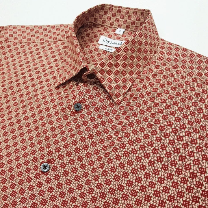 Guy Laroche เสื้อเชิ้ตคอปก ทอลายในตัว  ทรง Slim fit สวมใส่เข้ารูป Guy Laroche
