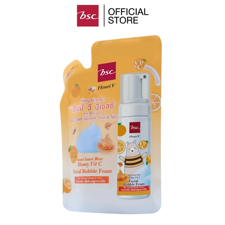 HONEI V BSC SWEET HONEI BEAR FACIAL BUBBLE FOAM REFILL โฟมล้างหน้าอณูฟองมูสเนียนนุ่ม HONEI V BSC